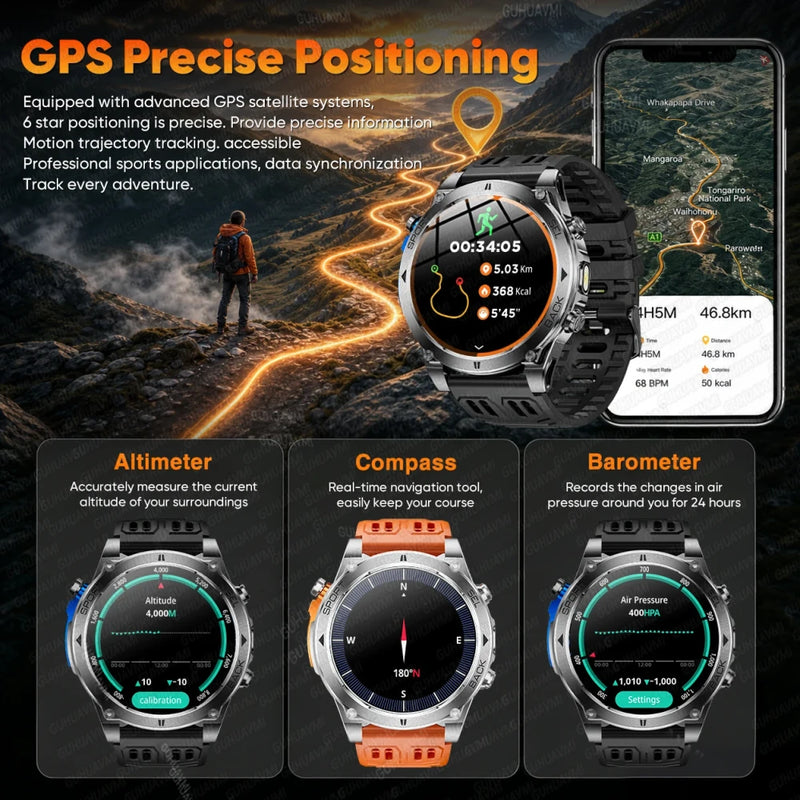 Smartwatch Outdoor com GPS e Lanterna