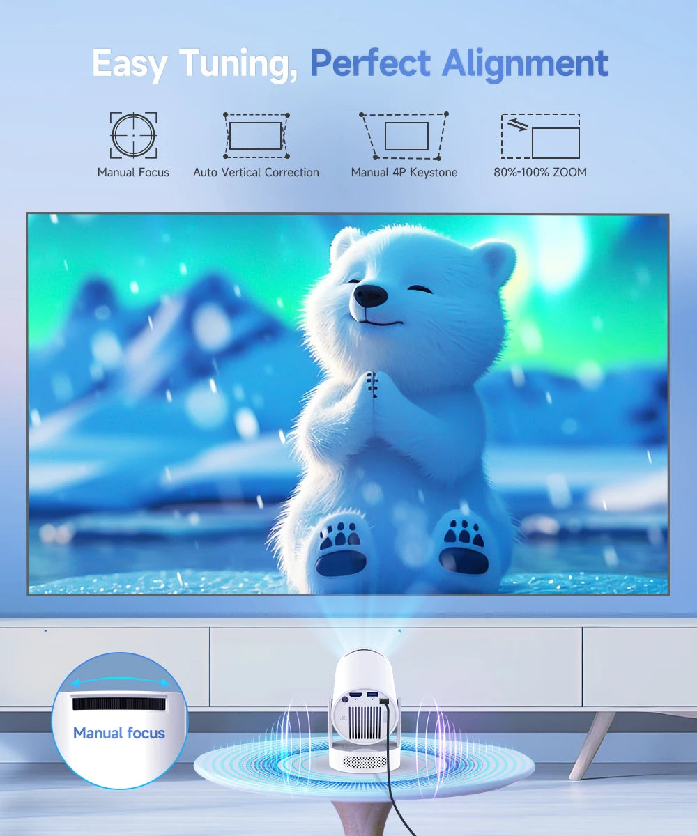 Projetor Portátil Android HY300 Pro com Wi-Fi 6
